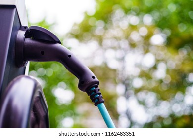 Electric Car Photo In UK With Blurry Background