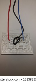 electric circuits with wires joining to button and plug in socket