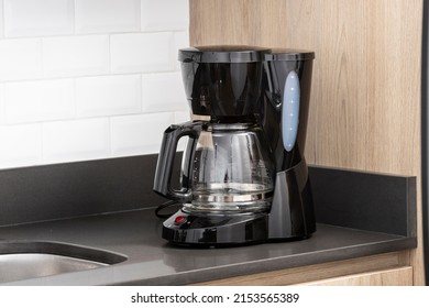 A Electric Coffee maker Black In The Kitchen