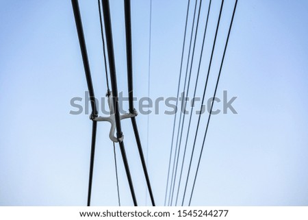 Electric Connection Complex Wiring Network in City System Hub for Transmission Concept, Electricity Line for Industrial Power, High Voltage for Business Energy Structure Background