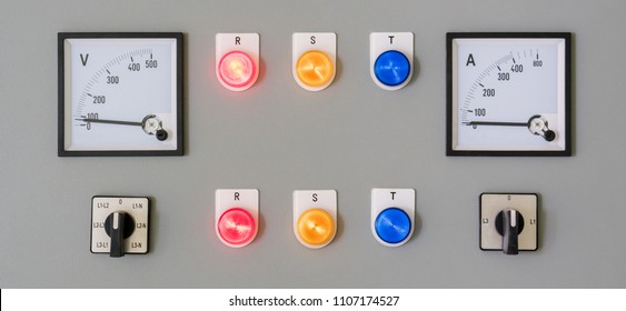 Electric Control Box Voltmeter Ampmeter Gauge Stock Photo 1107174527 ...