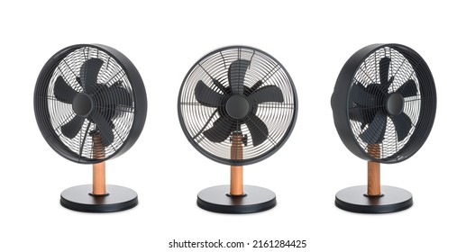 Electric fan set. Isolated on white background - Shutterstock ID 2161284425