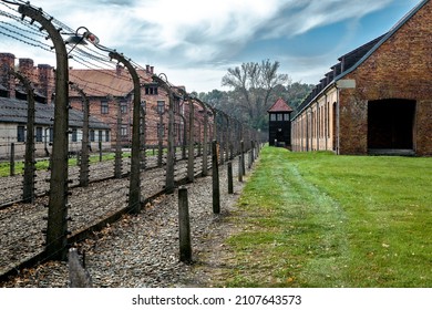 Electric Fence Courtyard, Auschwitz Birkenau Concentration Camp Poland