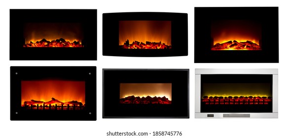 Electric fireplace isolated on white background - Powered by Shutterstock