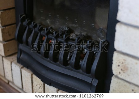 Electric Fireplace Looks Like Real Stock Photo Edit Now