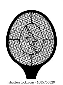 Electric Fly Swatter  Silhouette Close-up