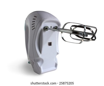 Electric Food Mixer. Isolated With Clipping Path