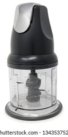 Electric Food Processor empty and new over white bakground.
