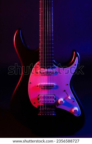 Electric guitar artistically full of colors