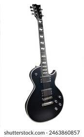 Electric guitar black with white background