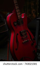 electric guitar dark red