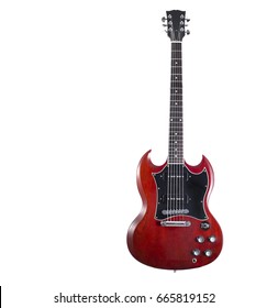 Electric Guitar Isolated Cherry Red