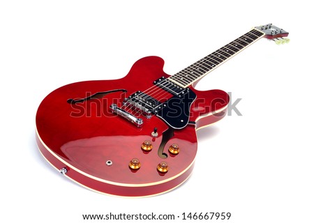 Electric guitar, white background