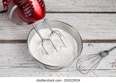 Electric Hand Mixer With Whipped Cream And Whisk