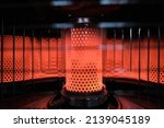 Electric Heater. Close -up of infared lamp