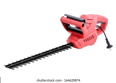 Electric  Hedge Trimmer O,n White Background.