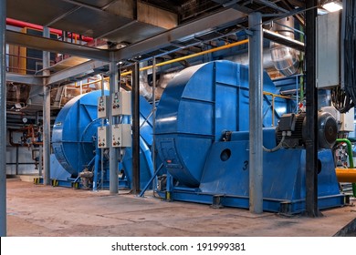 Electric Industrial Generator Inside Power Plant Closeup