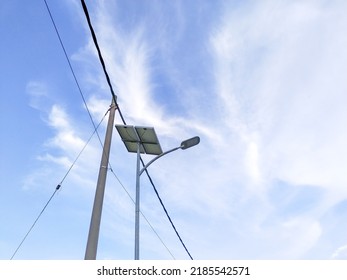 Electric Light Pole And Solar Panel Powered 