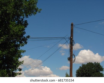 
Electric locks, poles, wires, insulators - Shutterstock ID 681735154