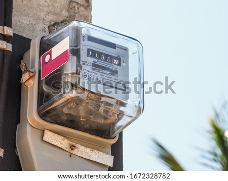 Electric meter with copyspace backdrop