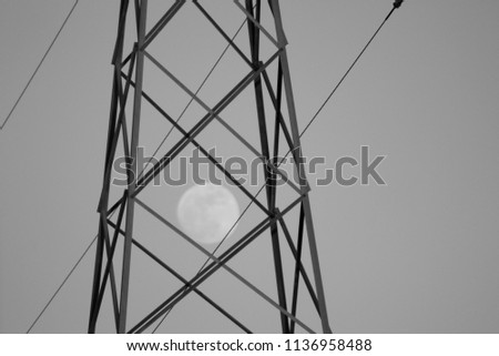 Similar – Image, Stock Photo Energy giants in the fog