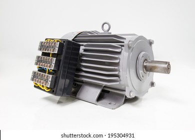 Electric Motor With Control Panel On The White Background