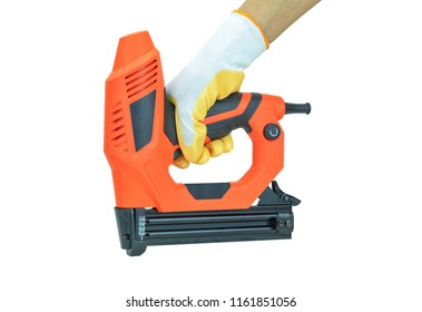 Electric Nail Gun Isolated On A White Background.