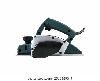 Electric planer with a sturdy handle designed for precise wood shaping and smoothing, featuring an adjustable depth control and a powerful motor for efficient operation. - Powered by Shutterstock