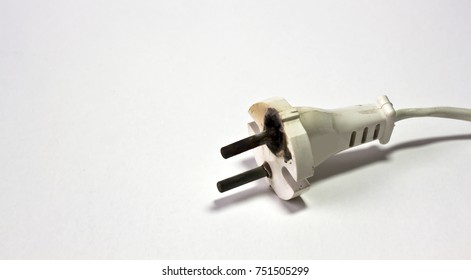 Electric Plug, Old, Burnt.