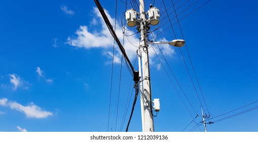 
Electric pole and blue sky in korea. - Shutterstock ID 1212039136