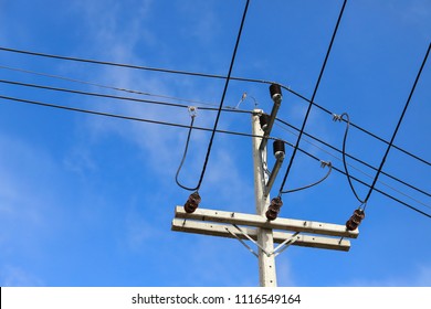 Electric Pole Electric Transformer Clear Blue Stock Photo 1116549164 ...