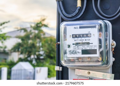 Electric power box meter for home use - Shutterstock ID 2179607575