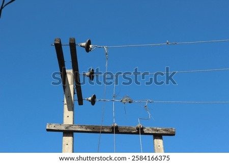 Similar – Image, Stock Photo Power line crosses nature