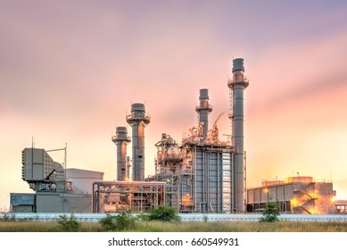 electric power plant during sunset time,Gas turbine electrical 