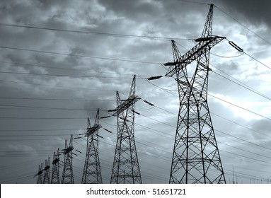 electric pylons - Shutterstock ID 51651721