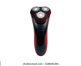 Electric razor black and red color with three shaving heads