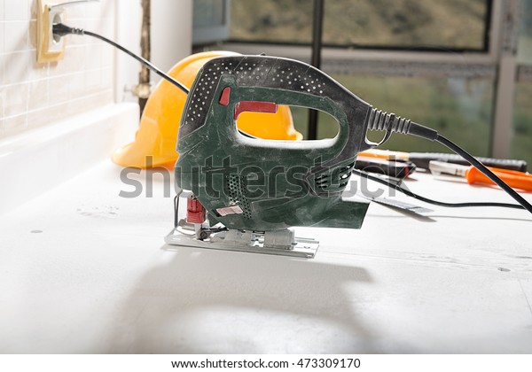 Electric Saw Cut Kitchen Countertop Stock Photo Edit Now 473309170