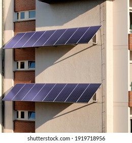 Electric Solar Panel On The House Wall