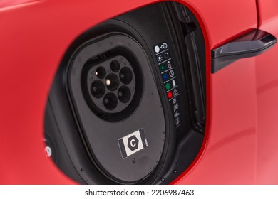 Electric Supercar Charging Slot Close Up               