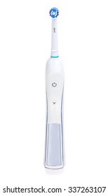 Electric toothbrush stands isolated white