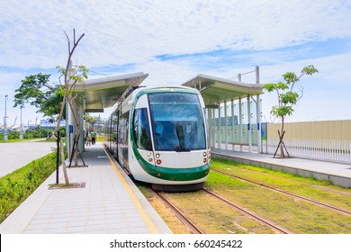 Electric train in Kaohsiung city of Taiwan