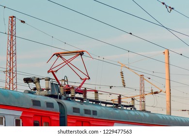 Electric Train Trolley Pole Railway Electrification System.