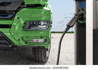 Electric truck with charging station. Concept. - Powered by Shutterstock