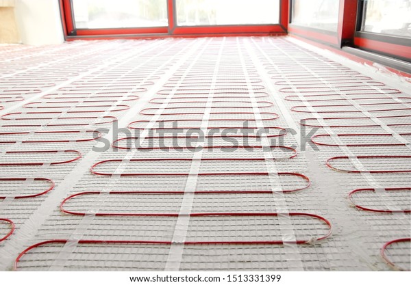 Electric Underfloor Heating Red Mats On Stock Photo Edit Now