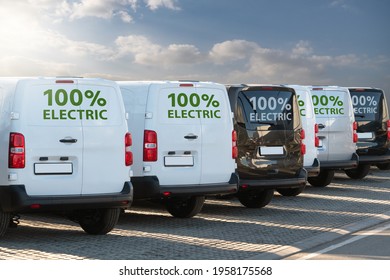 Electric Vans Parked In A Row