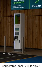 Electric Vehicle Charging Station Awaiting Use. Norwich, UK - 28th July 2022