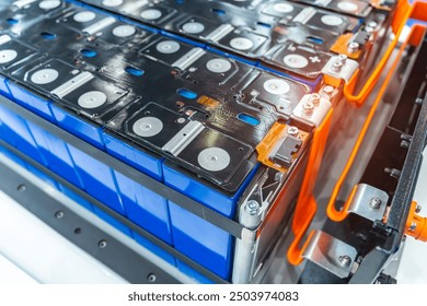 Electric vehicle lithium NMC battery for EV car energy storage. Lithium-ion cell pack or High voltage electric vehicle batteries.