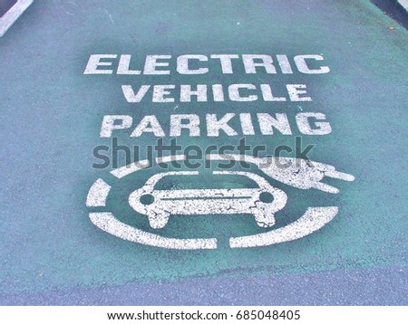 Electric vehicle parking space in Dublin, Ireland.