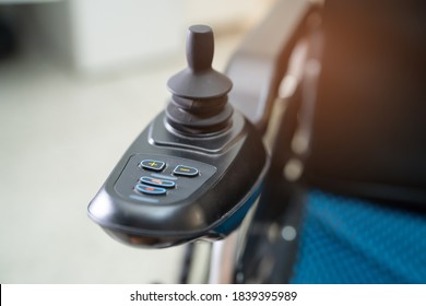 Electric wheelchair for old elder patient cannot walk or disable people use in home or hospital, healthy strong medical concept. 