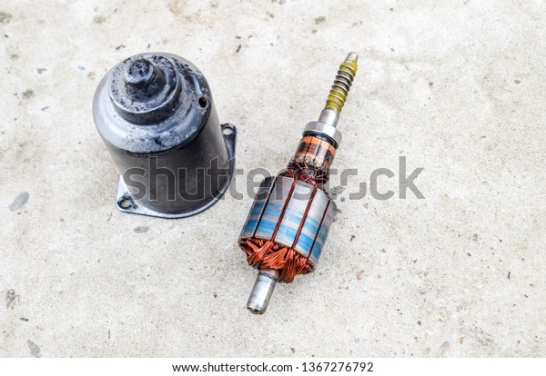 Electric wiper motor for car wipers. Disassembled
electric motor.